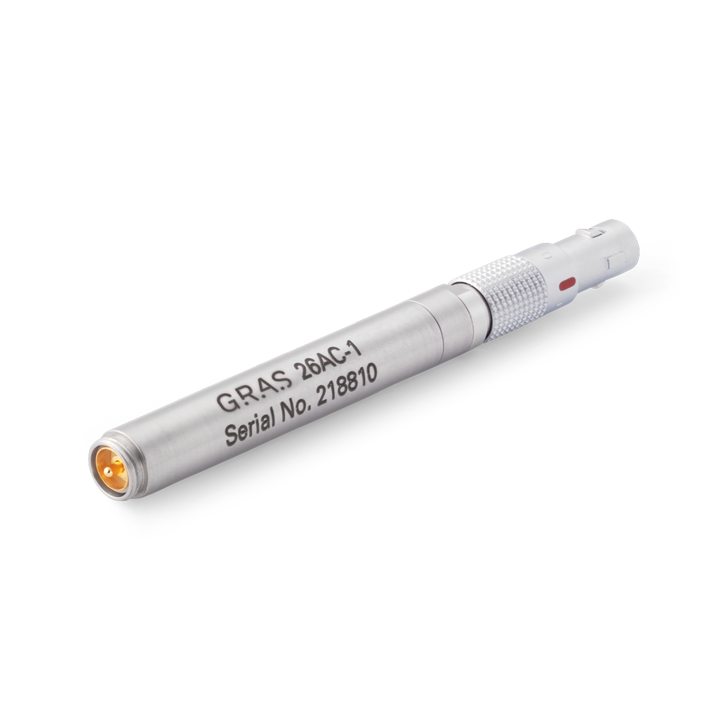 Bộ tiền khuếch đại tiêu chuẩn GRAS 26AC-1 1/4" với đầu nối mini tích hợp.