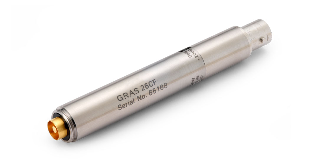 Bộ tiền khuếch đại GRAS 26CF 1/2" CCP với đầu nối BNC, điều chỉnh độ khuếch đại và bộ lọc.