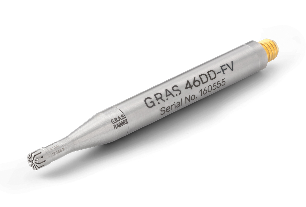 Bộ micro tiêu chuẩn áp suất CCP GRAS 46DD-FV 1/8", có lỗ thoát hơi phía trước