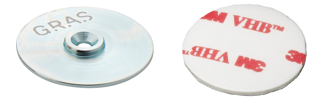 Đĩa gắn MagMount™ GRAS RA0392 dành cho 147AX, bao gồm băng dính hai mặt.